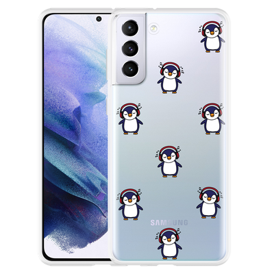 Cazy Hoesje geschikt voor Samsung Galaxy S21 Plus - Penguin Chillin
