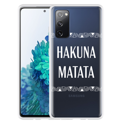 Cazy Hoesje geschikt voor Samsung Galaxy S20 FE - Hakuna Matata white