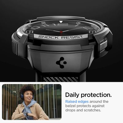 Samsung Galaxy Watch6 Classic 43mm Hoesje - Spigen Rugged Armor Pro Case - Zwart