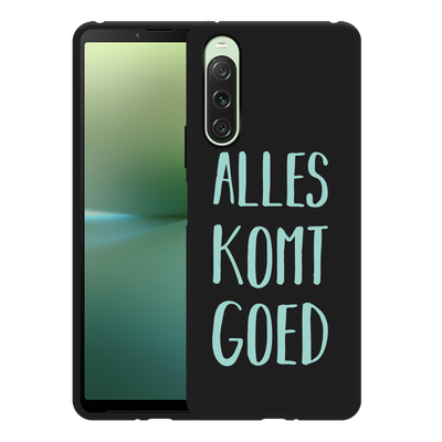 Cazy Hoesje Zwart geschikt voor Sony Xperia 10 V Alles Komt Goed