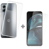 Soft TPU Hoesje + Tempered Glass Protector geschikt voor Motorola Moto G14 - Transparant