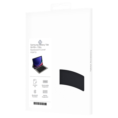 Cazy Hoes met Toetsenbord AZERTY - geschikt voor Samsung Galaxy Tab S9+ / S9 FE+ - Zwart