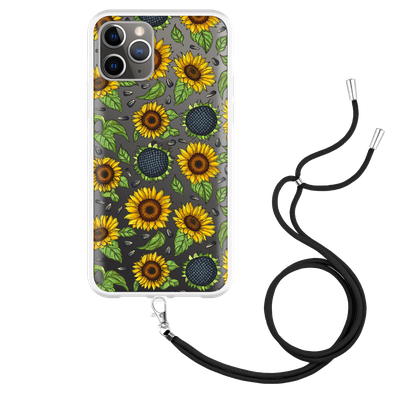 Cazy Hoesje met Koord geschikt voor iPhone 11 Pro - Sunflowers