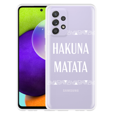 Cazy Hoesje geschikt voor Samsung Galaxy A52 5G - Hakuna Matata white