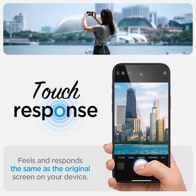Screen Protector geschikt voor iPhone 15 Pro Max - Spigen Glass Met Montage Frame EZ FIT (zwart) - 2 Pack