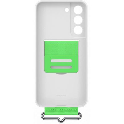 Samsung Galaxy S22 Hoesje - Samsung Silicone Cover met Strap - Wit