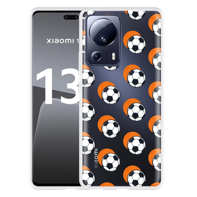 Cazy Hoesje geschikt voor Xiaomi 13 Lite Soccer Ball Orange