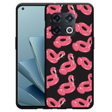 Hoesje Zwart geschikt voor OnePlus 10 Pro - Inflatable Flamingos