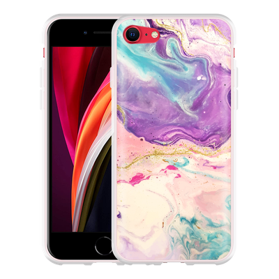Cazy Hoesje geschikt voor iPhone SE 2020 - Dromerige Kleuren