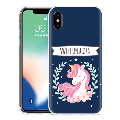 Cazy Hoesje geschikt voor iPhone Xs - Sweet Unicorn