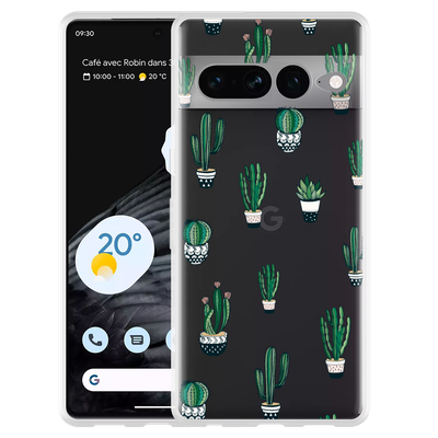 Cazy Hoesje geschikt voor Google Pixel 7 Pro - Green Cactus