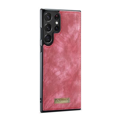 Samsung Galaxy S23 Ultra Hoesje - CASEME Luxe Leren Portemonnee Hoesje - Rood
