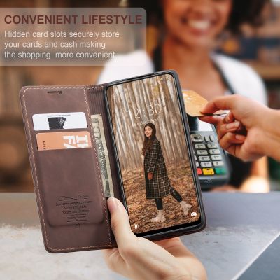 Xiaomi Poco M4 Pro 5G Hoesje - CASEME Retro Telefoonhoesje met Portemonnee - Coffee