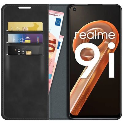 Cazy Wallet Magnetic Hoesje geschikt voor Realme 9i - Zwart