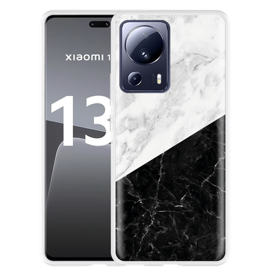 Cazy Hoesje geschikt voor Xiaomi 13 Lite Zwart Wit Marmer