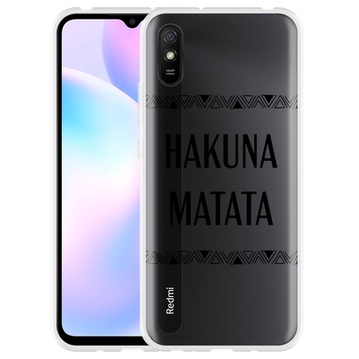 Cazy Hoesje geschikt voor Xiaomi Redmi 9AT - Hakuna Matata black