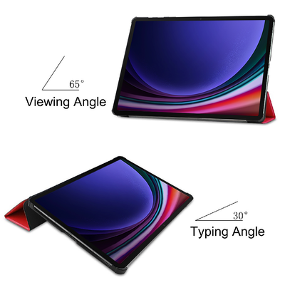 Cazy TriFold Hoes met Auto Slaap/Wake geschikt voor Samsung Galaxy Tab S9 / S9 FE - Rood