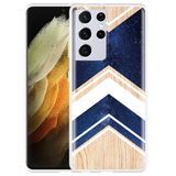 Hoesje geschikt voor Samsung Galaxy S21 Ultra - Space wood