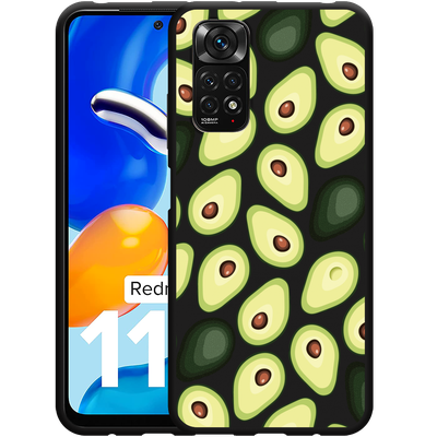 Cazy Hoesje Zwart geschikt voor Xiaomi Redmi Note 11/11S - Avocado's