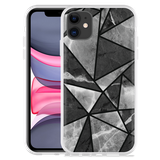 Hoesje geschikt voor iPhone 11 - Polygon Marmer Grijs