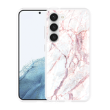 Hoesje geschikt voor Samsung Galaxy S23 White Pink Marble
