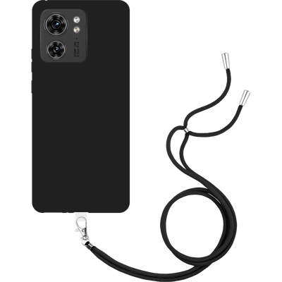 Just in Case Motorola Edge 40 - Soft TPU Case with Necklace Strap - Black