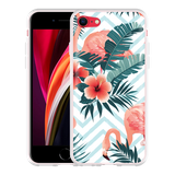 Hoesje geschikt voor iPhone SE 2020 - Flamingo Flowers