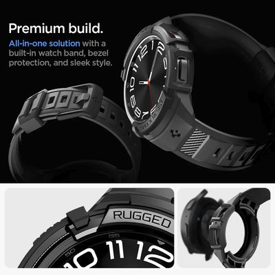 Samsung Galaxy Watch6 Classic 47mm Hoesje - Spigen Rugged Armor Pro Case - Zwart