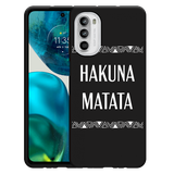 Hoesje Zwart geschikt voor Motorola Moto G52 - Hakuna Matata white