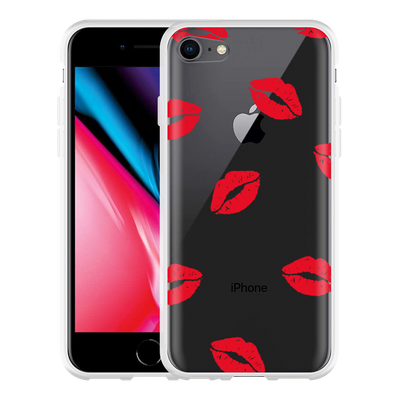 Cazy Hoesje geschikt voor iPhone 8 - Red Kisses