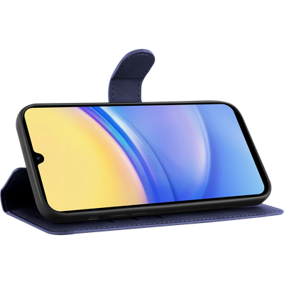 Cazy Hoesje geschikt voor Samsung Galaxy A15 4G/5G - Premium Hoesje met Pasjeshouder - Blauw