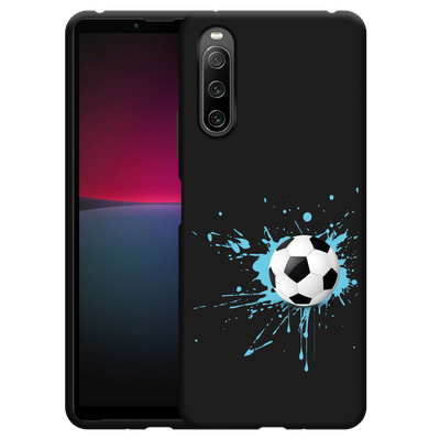 Cazy Hoesje Zwart geschikt voor Sony Xperia 10 IV - Soccer Ball