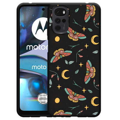 Cazy Hoesje Zwart geschikt voor Motorola Moto G22 - Magisch Patroon