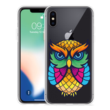 Hoesje geschikt voor iPhone Xs - Colorful Owl Artwork