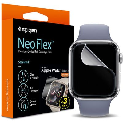 Spigen Screenprotector geschikt voor Apple Watch 4/5/6/7/8/SE 40/41mm - Neo Flex 3 stuks - Transparant