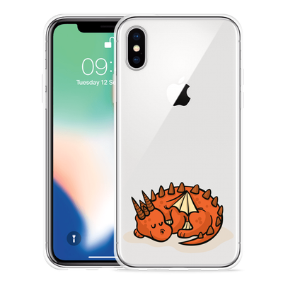 Cazy Hoesje geschikt voor iPhone X - Sleeping Dragon