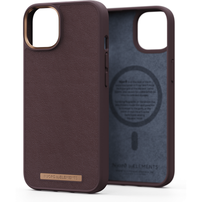 Njord Collections Lederen Hoesje geschikt voor iPhone 14 Plus - Genuine Leather - 2M Valbescherming - Bruin