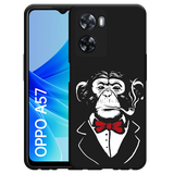 Cazy Hoesje Zwart geschikt voor Oppo A57 - Smoking Chimp