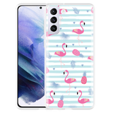 Hoesje geschikt voor Samsung Galaxy S21 Plus - Flamingo Ananas