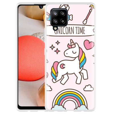 Cazy Hoesje geschikt voor Samsung Galaxy A42 - Unicorn Time