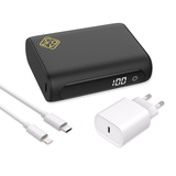 USB-C PD Powerbank 10.000mAh + Power Delivery USB-C Oplader 20W + USB-C naar Lightning Kabel - 150cm