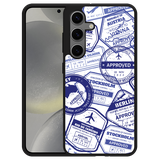 Hardcase Hoesje geschikt voor Samsung Galaxy S24 Paspoort Stempels