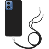 TPU Hoesje met Koord geschikt voor Motorola Moto G34 - Zwart