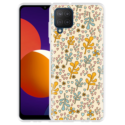 Cazy Hoesje geschikt voor Samsung Galaxy M12 - Doodle Flower