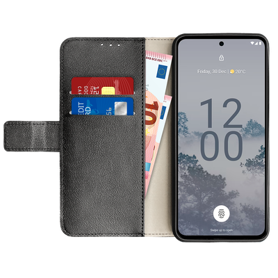 Cazy Wallet Classic Hoesje geschikt voor Nokia X30 - Zwart