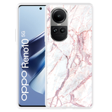 Hoesje geschikt voor Oppo Reno10 5G White Pink Marble
