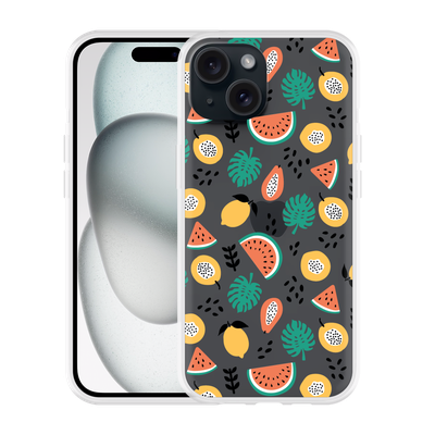 Cazy Hoesje geschikt voor iPhone 15 Tropical Fruit