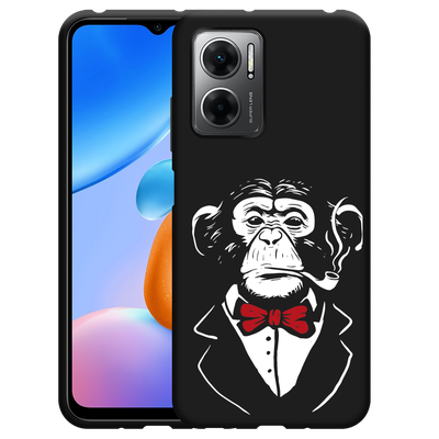 Cazy Hoesje Zwart geschikt voor Xiaomi Redmi 10 5G Smoking Chimp