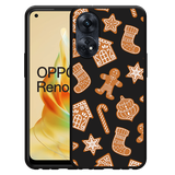 Hoesje Zwart geschikt voor Oppo Reno8 4G T Christmas Cookies