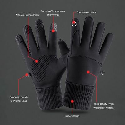 Cazy Waterdichte Touchscreen Handschoenen - Grijs - Maat M